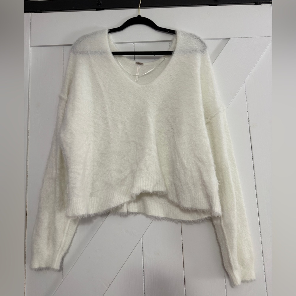 Free People Soft Cream V-Neck Sweater